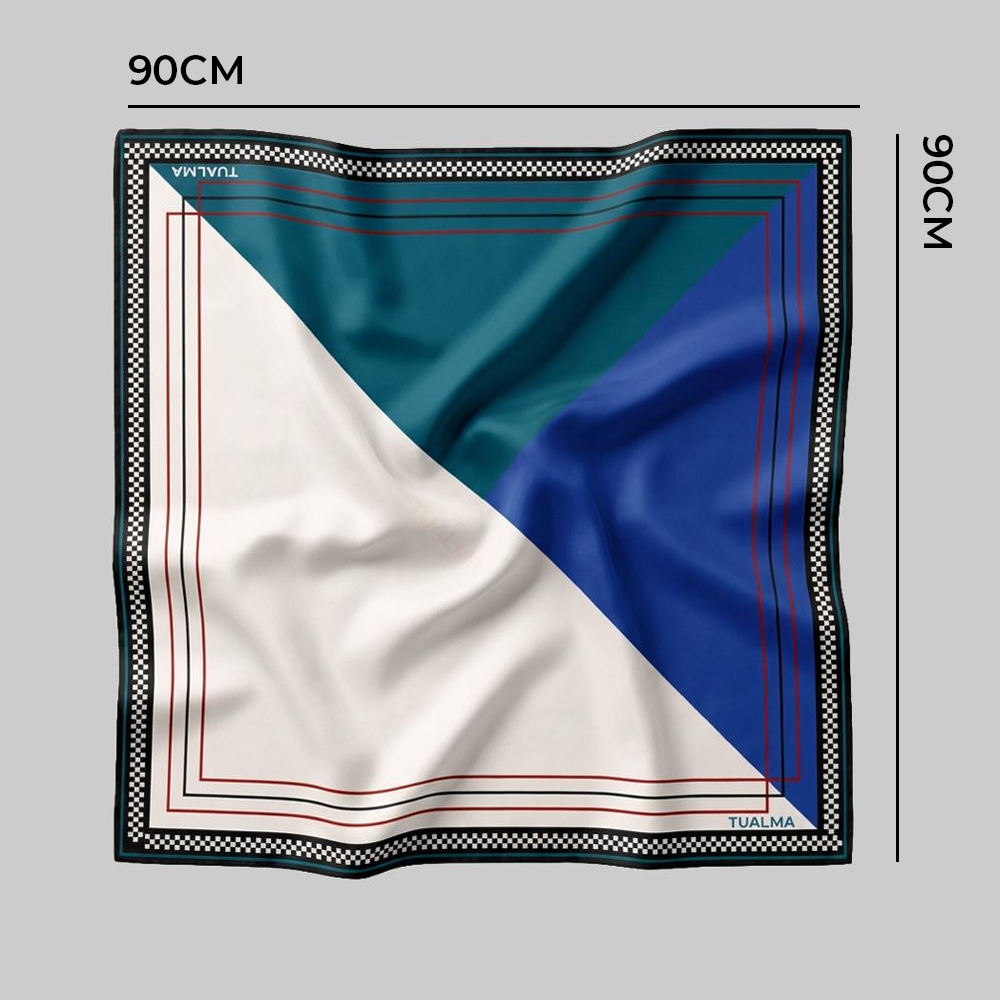 Lenço Estampa Geometrico Azul
