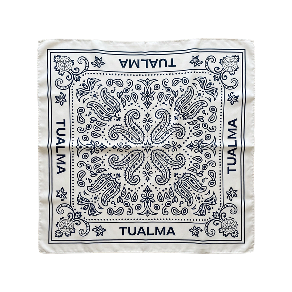 Lenço Estampa Paisley Branco