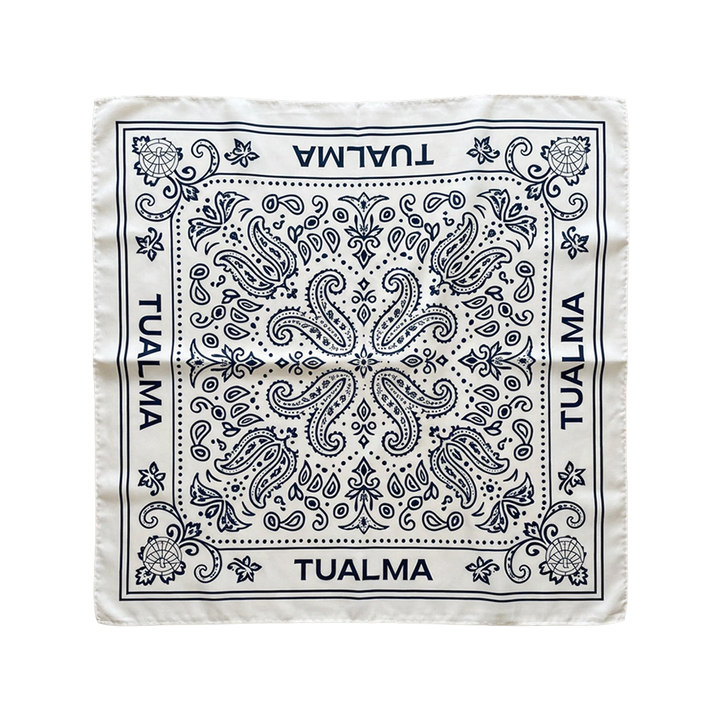 Lenço Estampa Paisley Branco