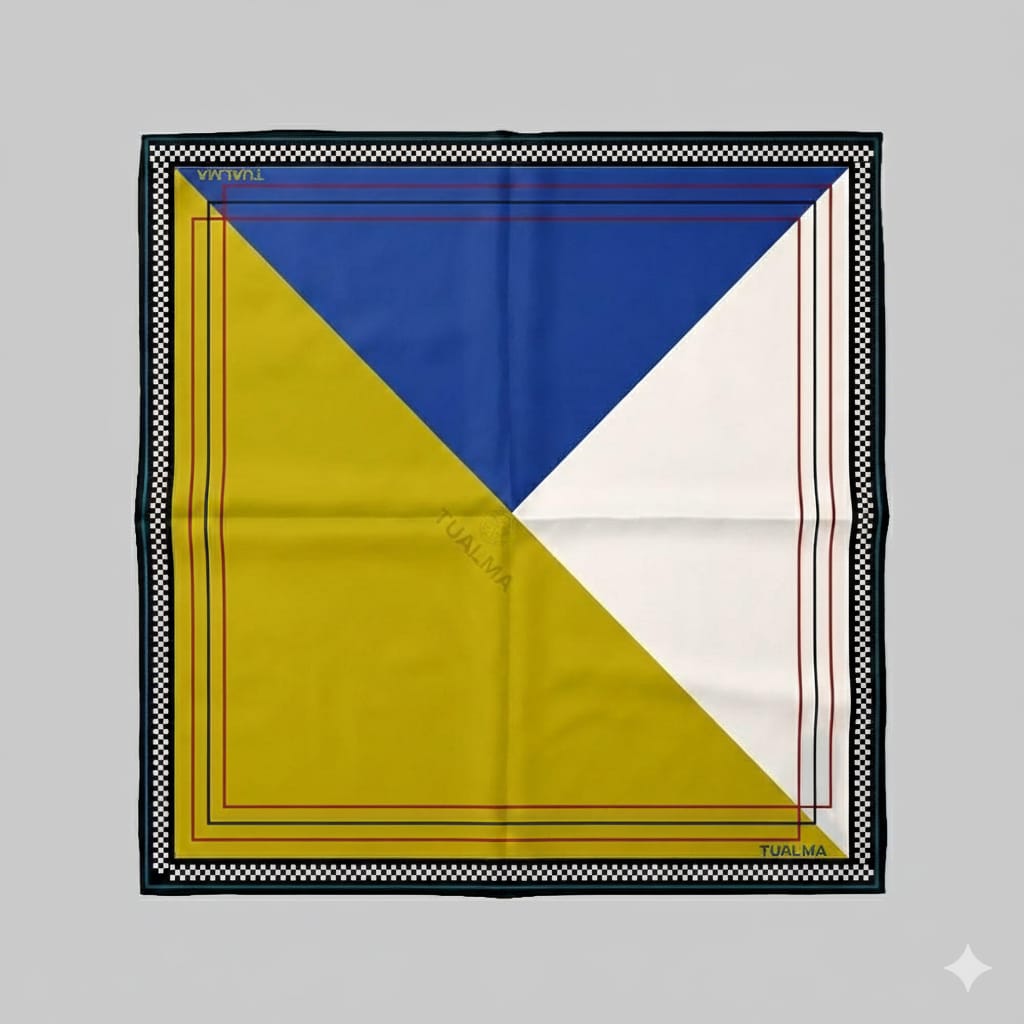 Lenço Estampa Geometrico Amarelo