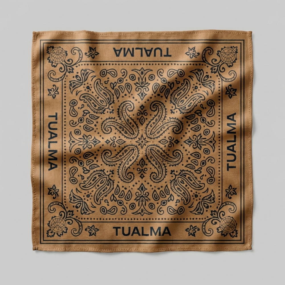 Lenço Estampa Paisley Marrom
