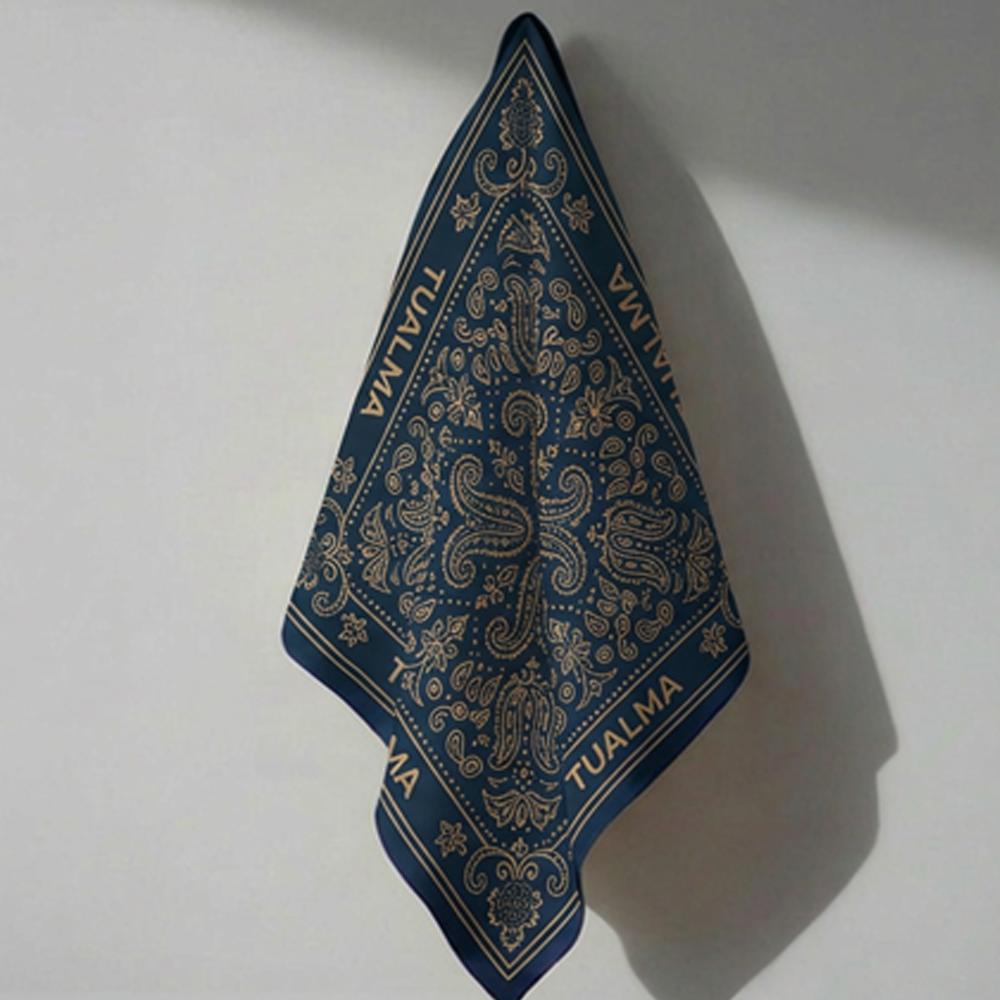 Lenço Estampa Paisley Marinho