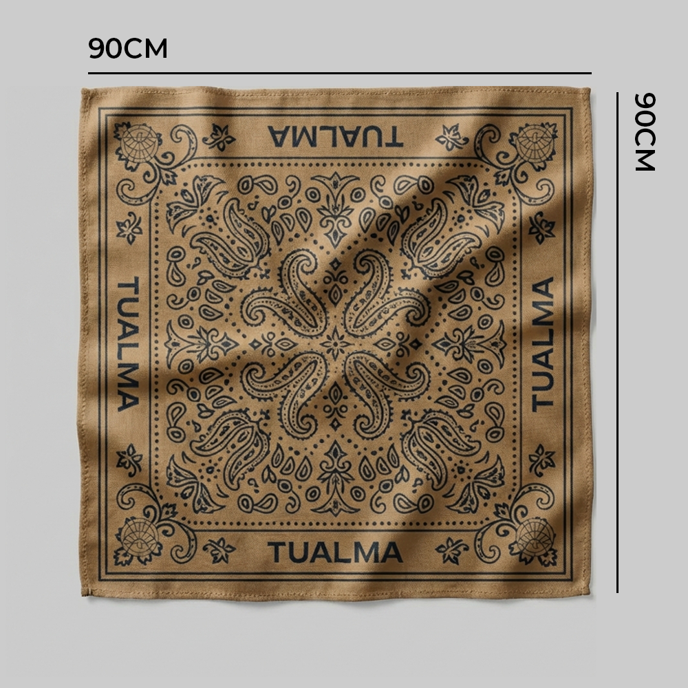 Lenço Estampa Paisley Marrom