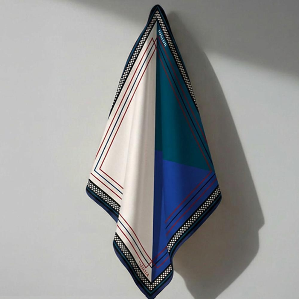 Lenço Estampa Geometrico Azul