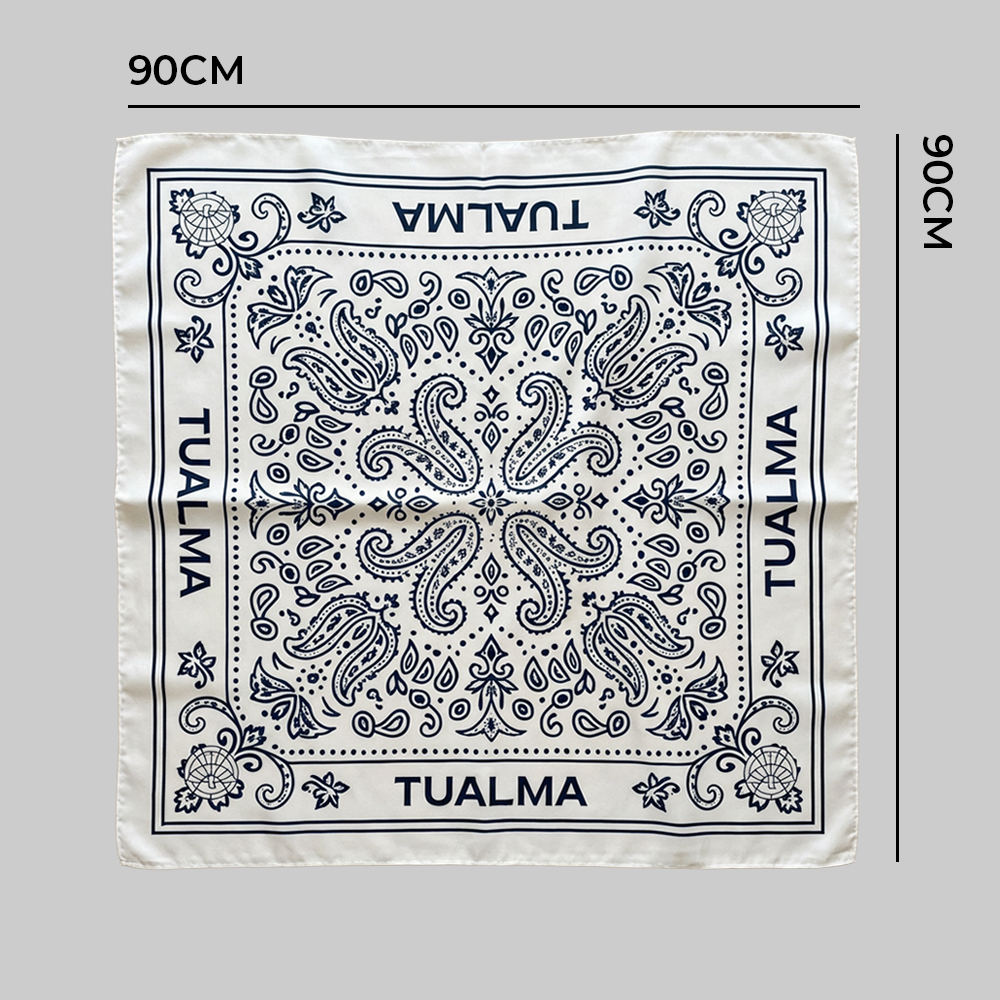 Lenço Estampa Paisley Branco