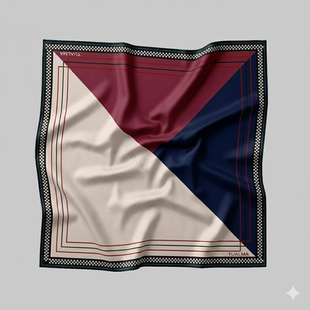Lenço Estampa Geometrico Vermelho