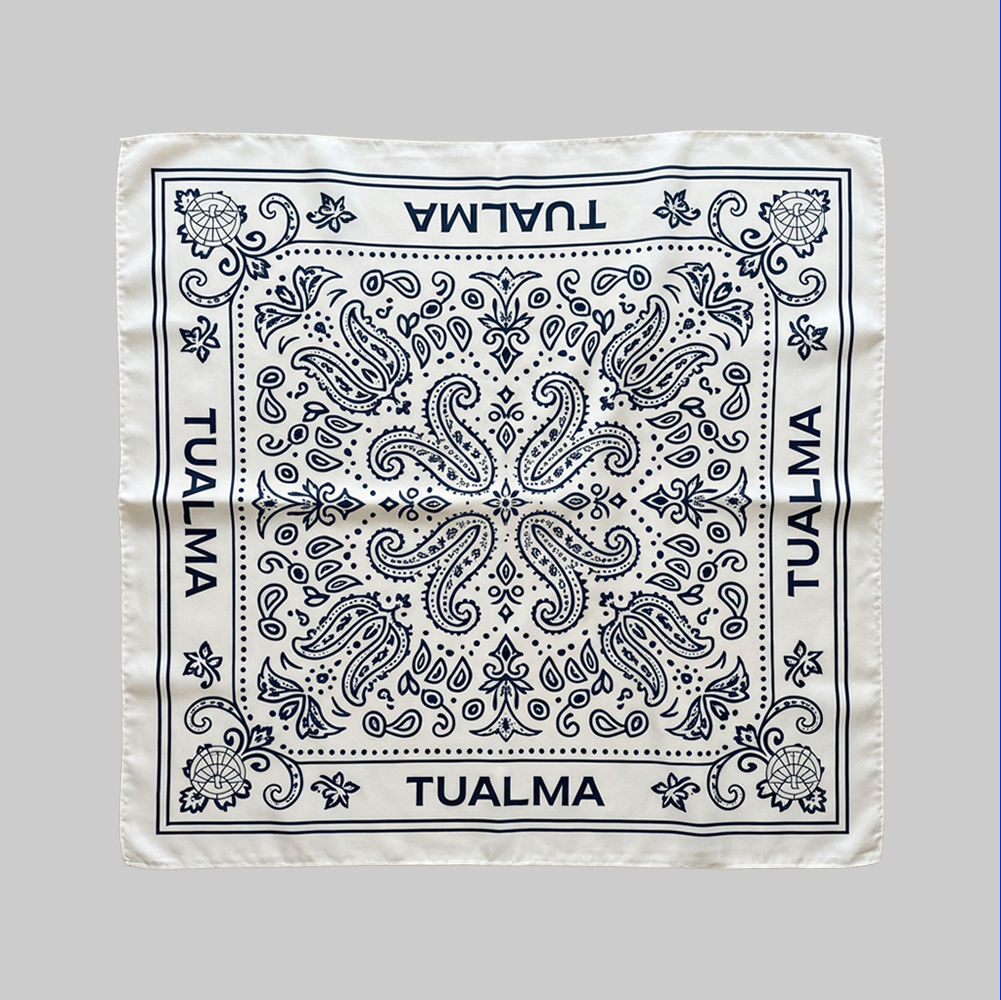 Lenço Estampa Paisley Branco