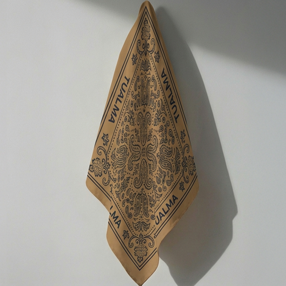 Lenço Estampa Paisley Marrom